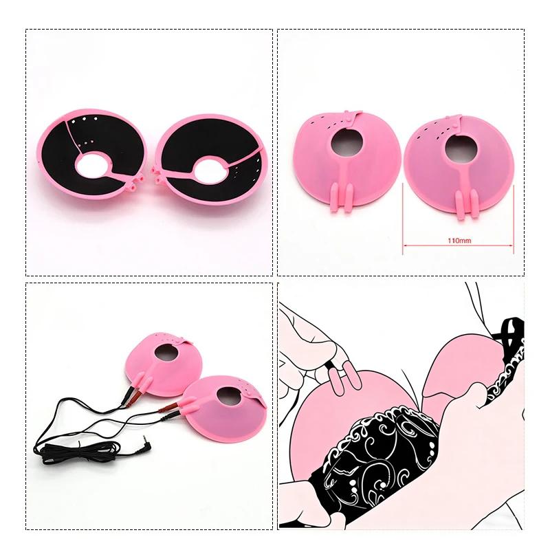 Electro Shock Nipple Clamp Clitoris Clip Labia Clip Massage Pad Strong BDSM Electro Stimulate Breast Flirting Sex Toy For CoupleGood product