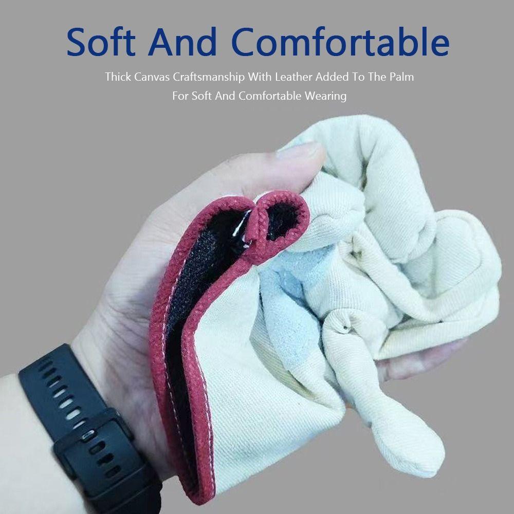1Pair Double Thickened Canvas Gloves Stab Proof Welding Protective Gloves Metallurgical Application