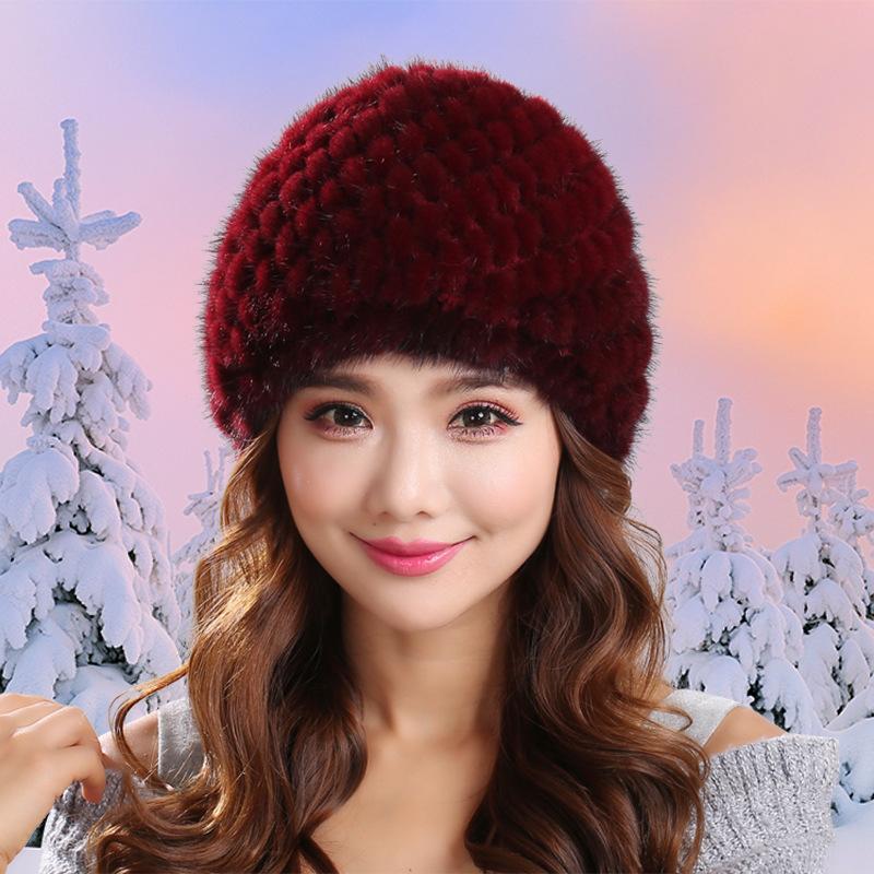 Новая шапка из меха норки детская зимняя шапка двухслойная теплая норкового меха универсальная норкового травяного шапка для детей