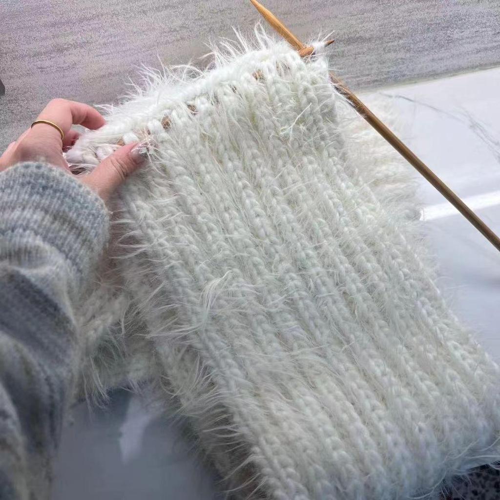 Набор мохеровой пряжи с радужным градиентом - средней толщины, идеально подходит для ручного вязания шарфов