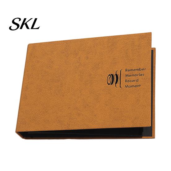 Anti-fouling Photo Album Scrapbook, Horizontal Loose-Leaf with Waterproof Thickened Film Pages, Coil Binding Flat-Lay Design Refillable for
