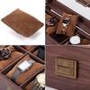 Reodoeer Wood Grain PU Watch Storage Case Watch Storage Box Collection Case for 6 Watches