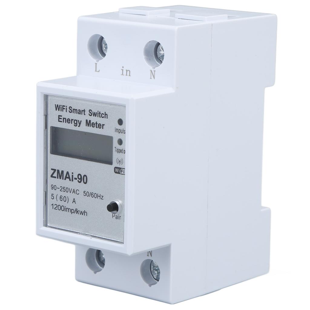 Однофазный счетчик электроэнергии WiFi Измерительный выключатель Электросчетчик Приложение Дистанционное управление Электричество