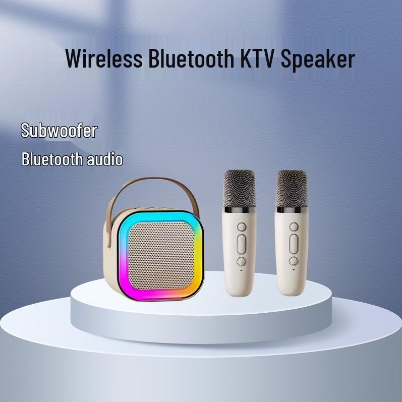 Беспроводной Bluetooth-динамик и набор микрофонов KTV для детей - Идеально для семейного пения и кемпинга на открытом воздухе