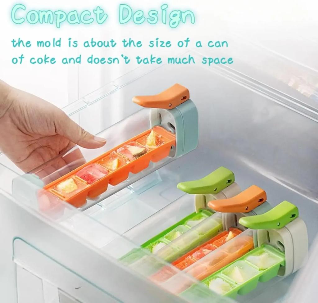 6 Grid Ice Cube Tray Ice Blocks Mold Maker with Handle for Single Person Hand Press Whiskey Cocktail Juice Drink Kitchen Tools