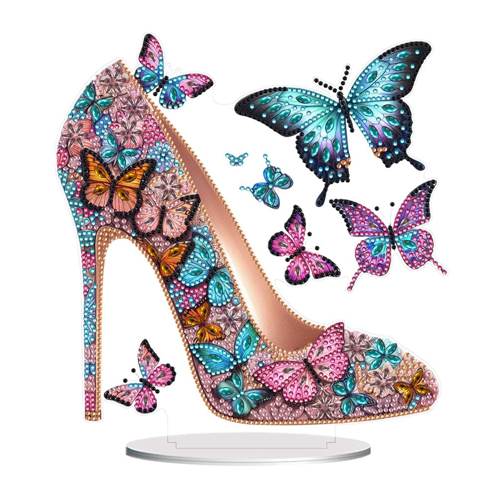 2D Flat High Heels DIY 5D DIY Diamond Art Tabletop Decorations Diamond Painting Desktop Decorations Bedroom Table Decoration