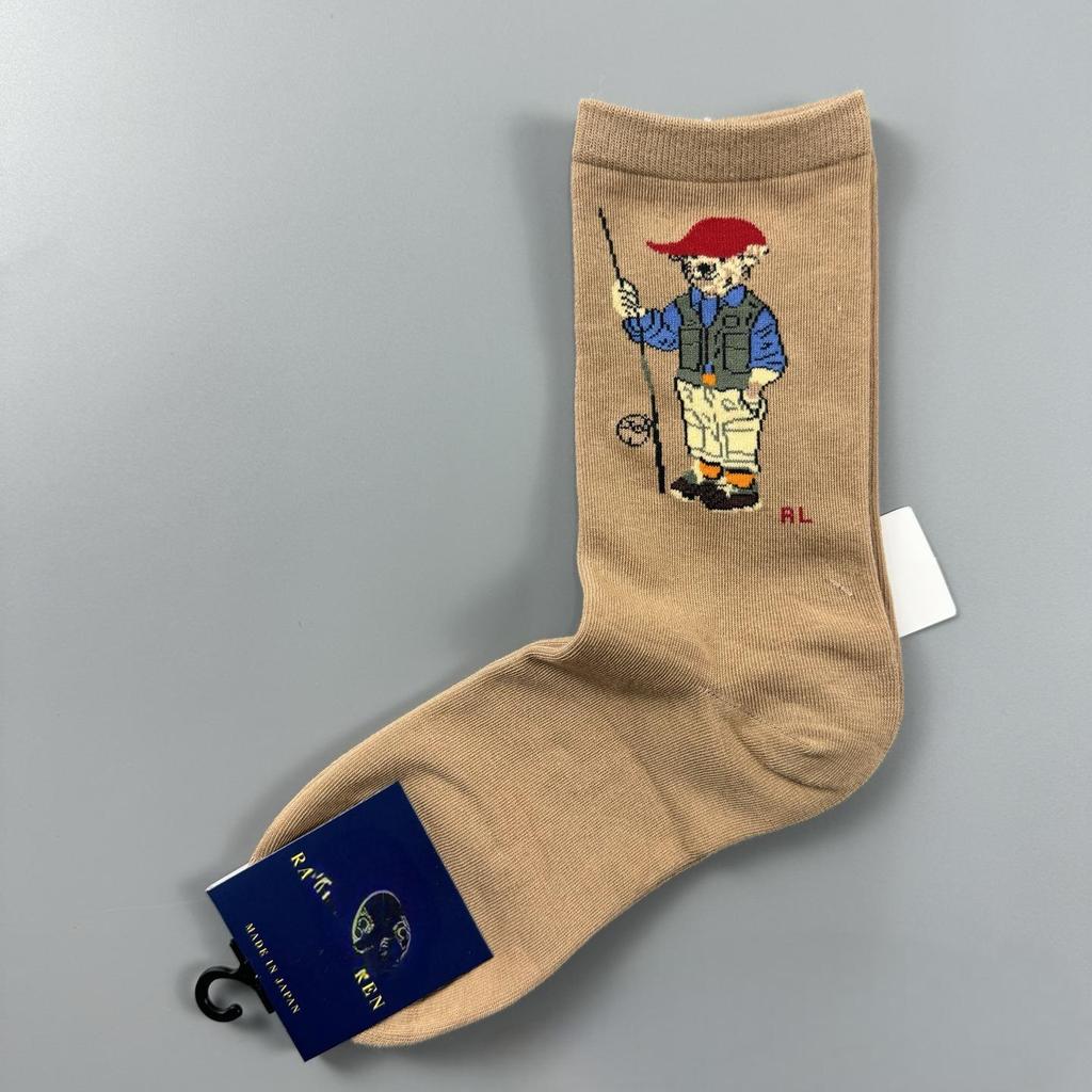 Осенне-зимние женские модные повседневные носки до середины икры с узором медведя