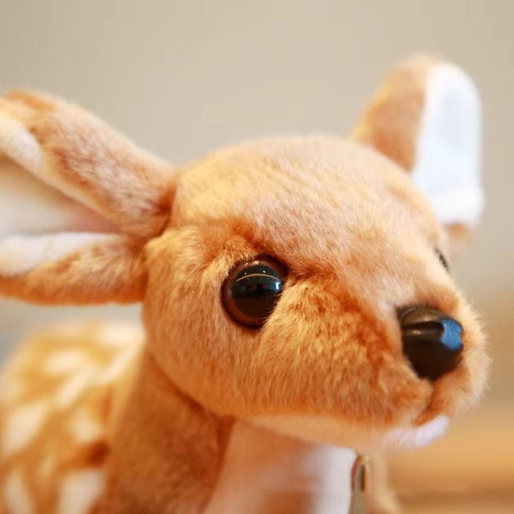 Bright Color Sika Deer Plush Soft Dolls Simulation Deer Toy Boys Girls Stuffed Deer Dolls Kids Toy