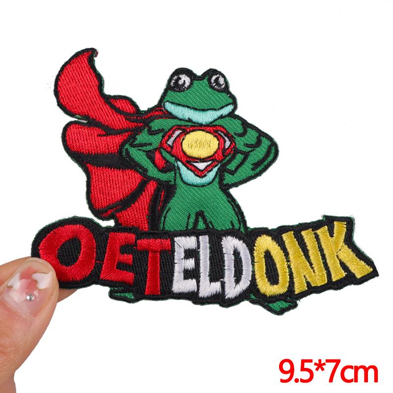 Netherland Oeteldonk Emblem Embroidered Patches Frog Patch Netherland Carnival Patches For Clothing Uniform DIY Iron On Patches