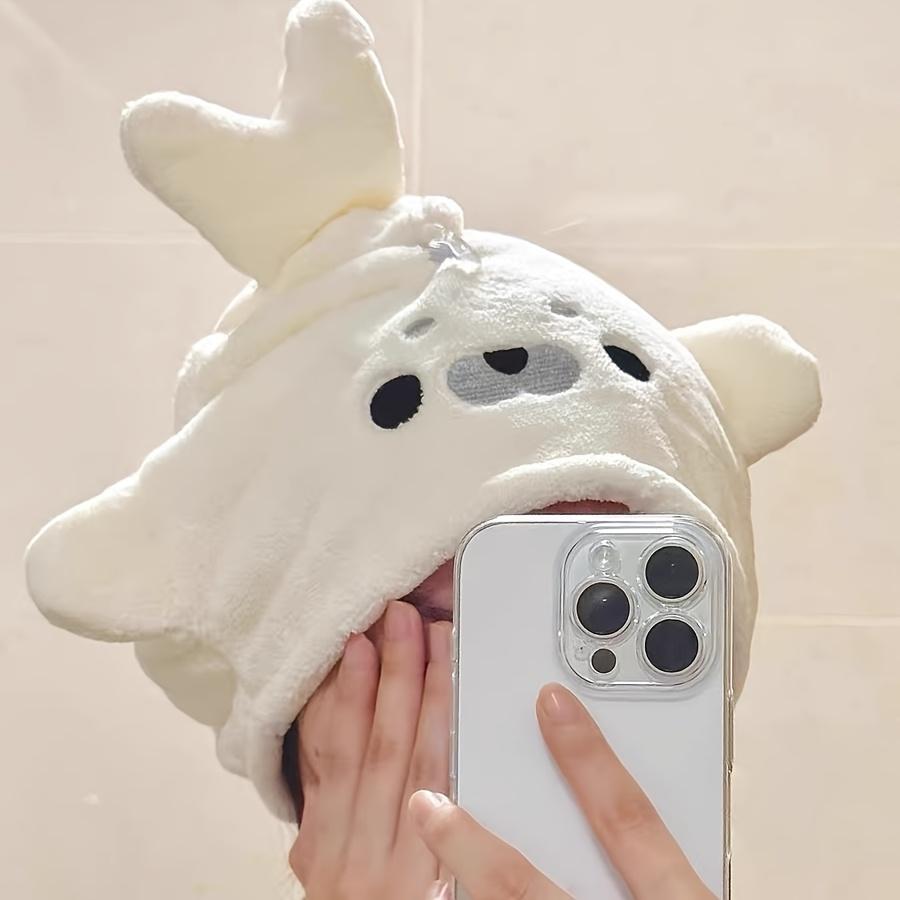 Cute Seal‑Shaped Dry Hair Cap, Coral Fleece Quick‑Dry Water‑Absorbent Hair Towel Turban, Household Hair‑Drying Wrap