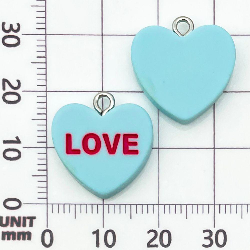 12-цветные смоляные кулоны в форме сердца с надписью LOVE для изготовления украшений своими руками
