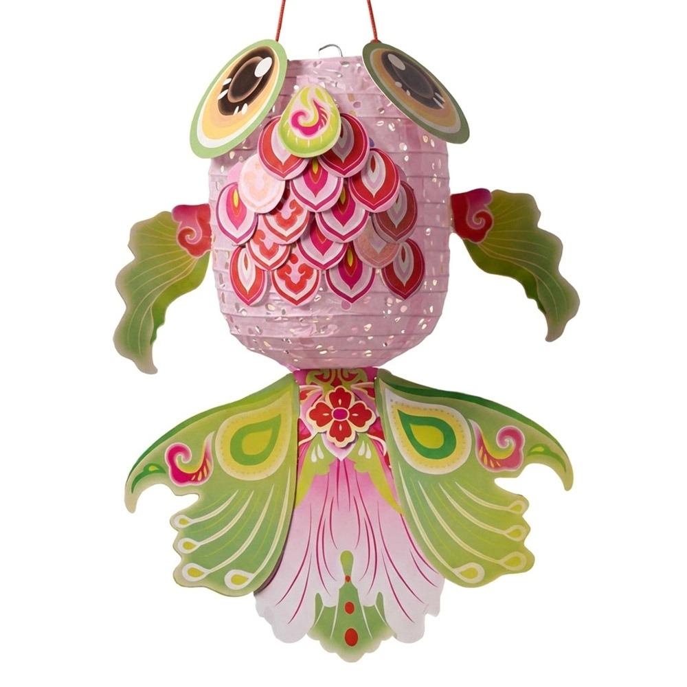 Cartoon Koi Chinese New Year Lantern Kit with Light Dancing Dragon New Year Lantern Photo Props Handheld Lucky Charm Light