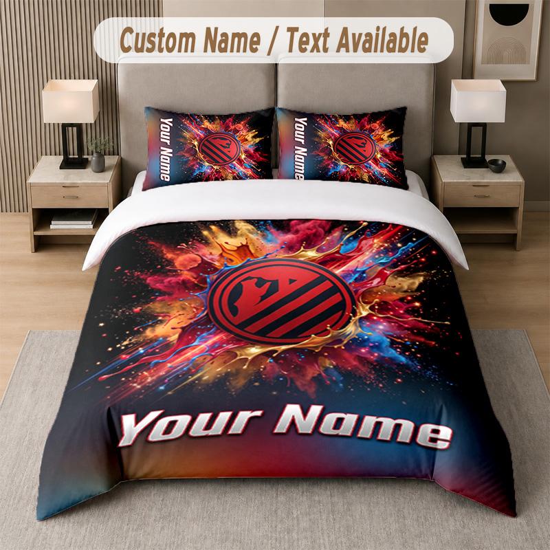 Atletico Madrid Design Bedding Set Custom Text 1 Duvet Cover & 2 Pillow Cases