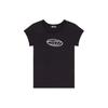 Diesel Oval-D Series Hollow Logo Pattern Slim Fit Round Neck Short Sleeve T-Shirt Women T-Shirts Black A062680AFAA9XX
