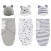2PCS Cotton Newborn Sleepsack Baby Swaddle Blanket Wrap Hat Set Infant Adjustable New Born Sleeping Bag Muslin Blankets 0-6M