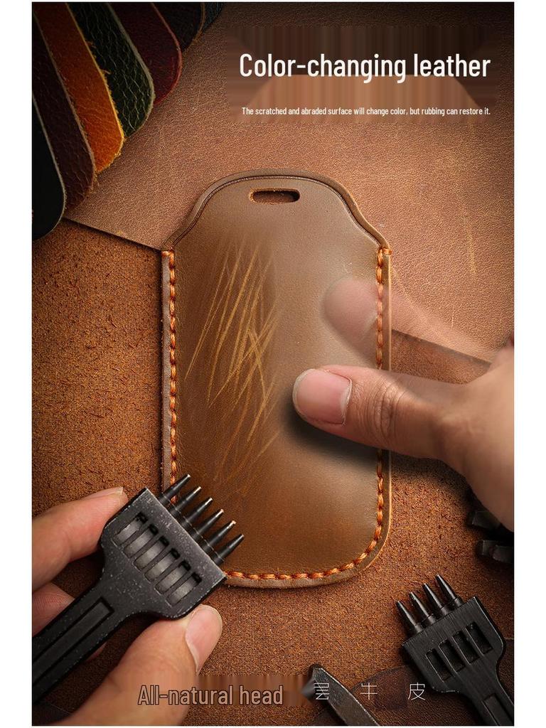 Премиальный кожаный чехол для ключей Porsche: Подходит для Panamera, Macan, Cayenne, 718, 911, Taycan