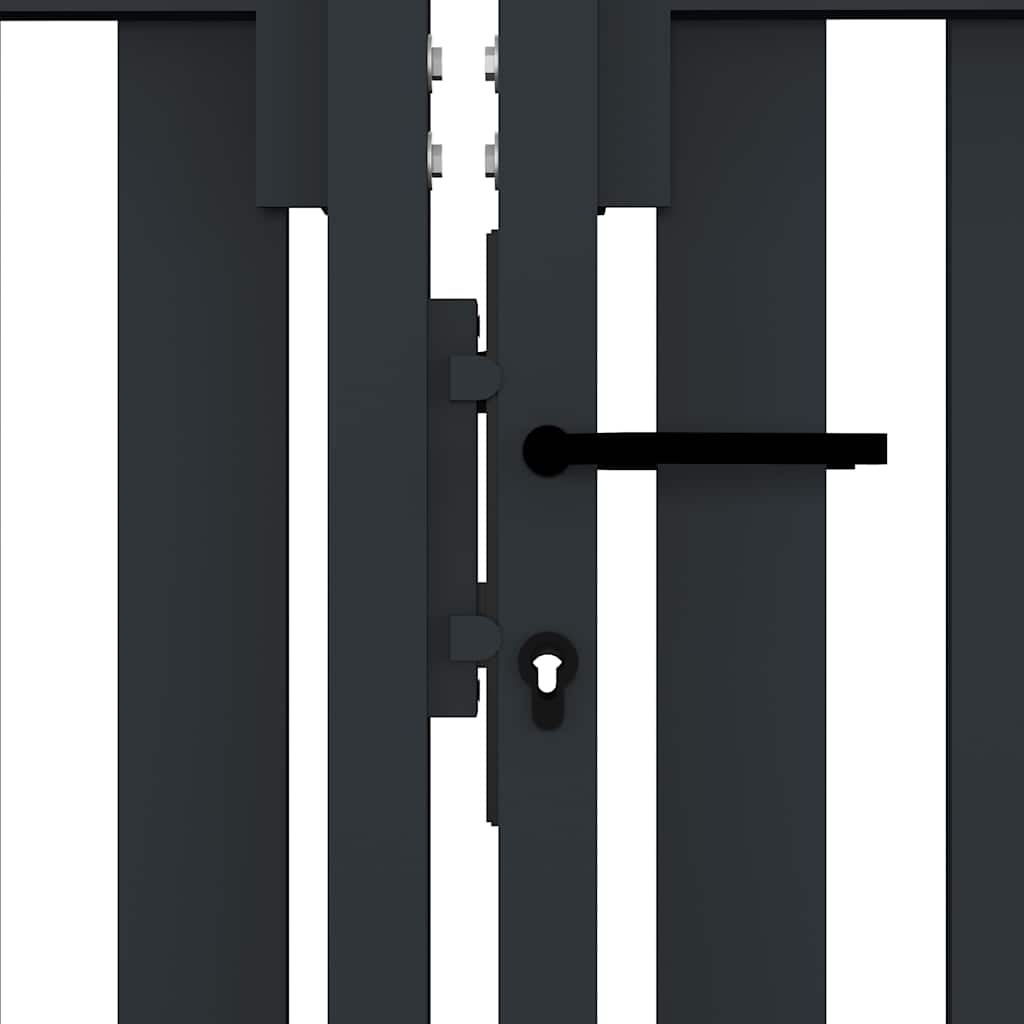 Double Leaf Fence Gate Made of Steel 300 x 100 cm Anthracite Grey