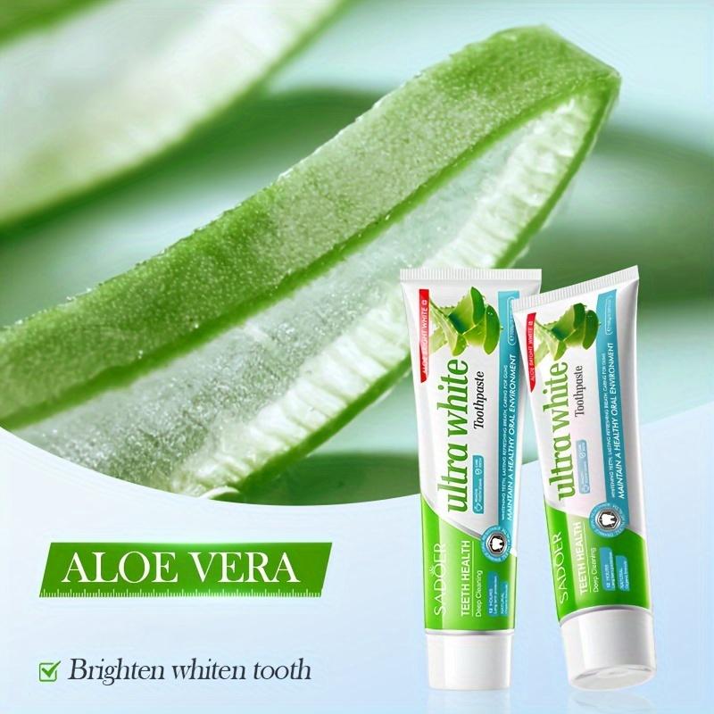 100G Aloe Vera Whitening Toothpaste Is Fluoride-Free and Helps Freshen Breath, Protect Gums, and Clean, Making It Suitable for Yellowish Teeth.