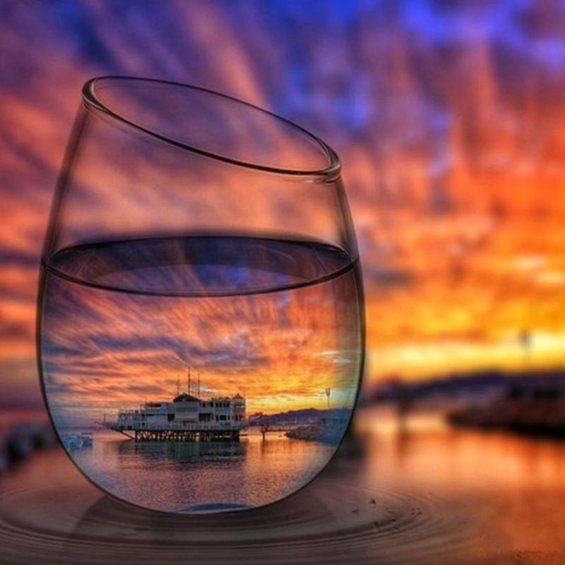 5D Алмазная картина Diy Кубок Пейзаж Полный круг Алмазная картина Мозаика Вышивка крестиком Украшение дома Подарок на праздник