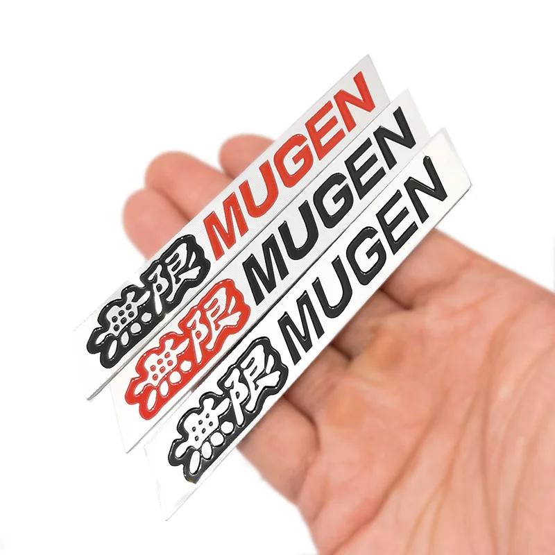 1 пара Двухсторонний Новый 3D Алюминиевый Логотип Mugen Хромированный Значок Задний Значок Наклейка на Багажник Автомобиля Стайлинг Автомобиля Для Civic Accord CRV Fit