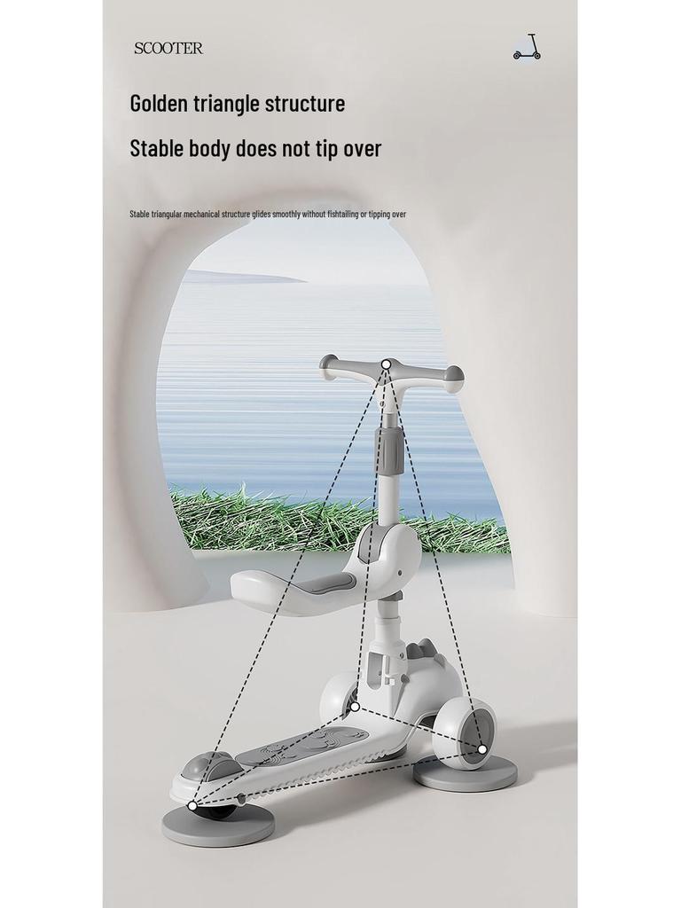 Детский складной самокат - Возраст 2-10 лет, для мальчиков и девочек