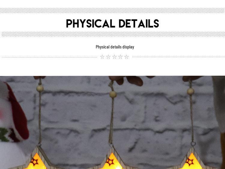 Деревянные светящиеся рождественские украшения: Подвески в виде звезды, Санты, снеговика, оленя