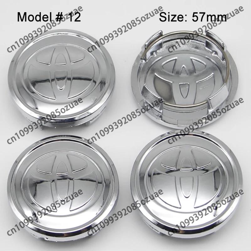 4Pcs 56mm 60mm 62mm 57mm Car Wheel Center Hub Cap Stickers Accessory For Toyota Rav4 Yaris Avensis Corolla Camry crown Rim Cover
