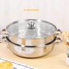 Stainless Steel Steam Pot with Handle and Lid Versatile Solid Steaming Cookware Even Heating Steam Pot Cookware for Cooking