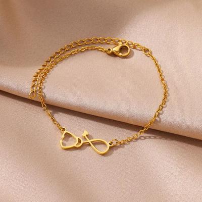 Браслеты-стетоскопы для женщин, золотистого цвета, из нержавеющей стали, браслет-стетоскоп, роскошное свадебное украшение для врача, медсестры, подарок