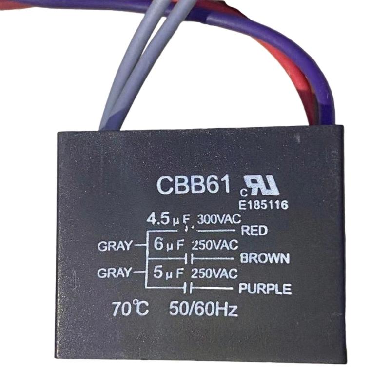 2Pieces Electric Fan Motor Capacitor Upgrading Set High Efficiency Starter Component Heat Resistant Safe Operation