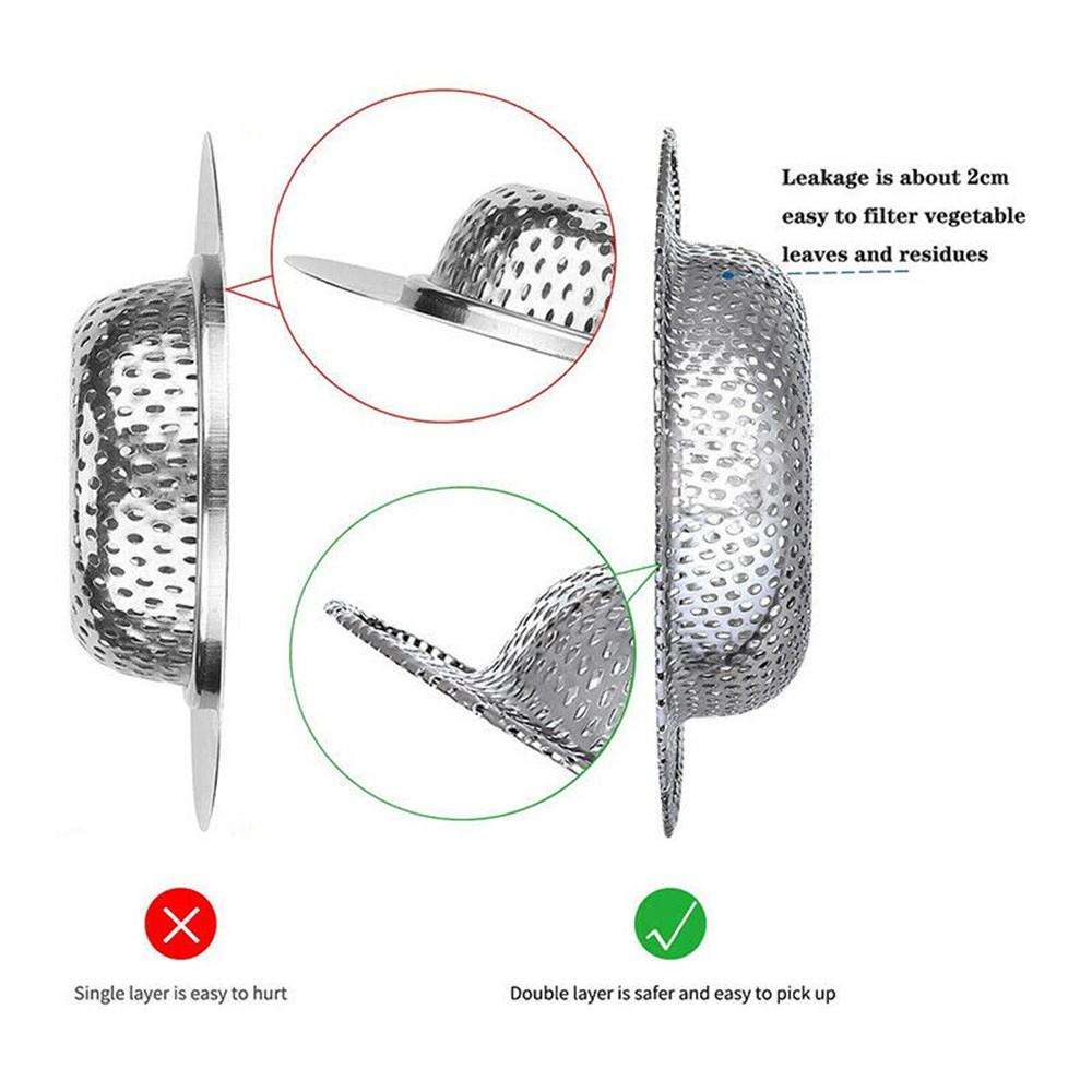 Long Lasting Stainless Steel Bathtub Hair Catcher Drain Filter Strainer
