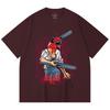 230 Gsm 100% Cotton Chainsaw Man V42 Denji Makima Print Unisex Heavy Cotton T Shirt