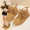 2024 Новые женские зимние ботинки Теплые плюшевые бархатные зимние ботинки Модные мягкие зимние кроссовки на шнуровке Удобные хлопковые короткие ботинки