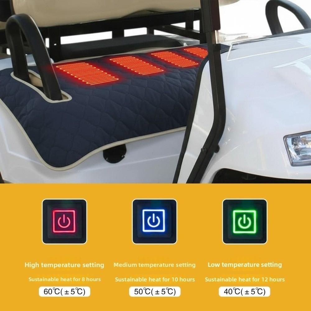 Soft Heated Golf Cart Seat Cover Waterproof Towel Easy Installation Universal Golf Cart Seat 4-Zone Heating Golf Seat Covers