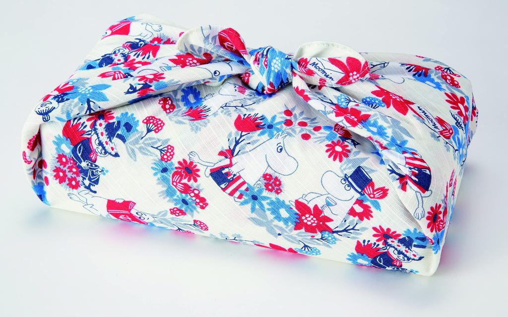 Sanbi Муми-тролль Фуросики Гирлянда Примерно 105см Хлопок Шантунг (Фуросики) Узор, Широкий, (Белый с оттенком)