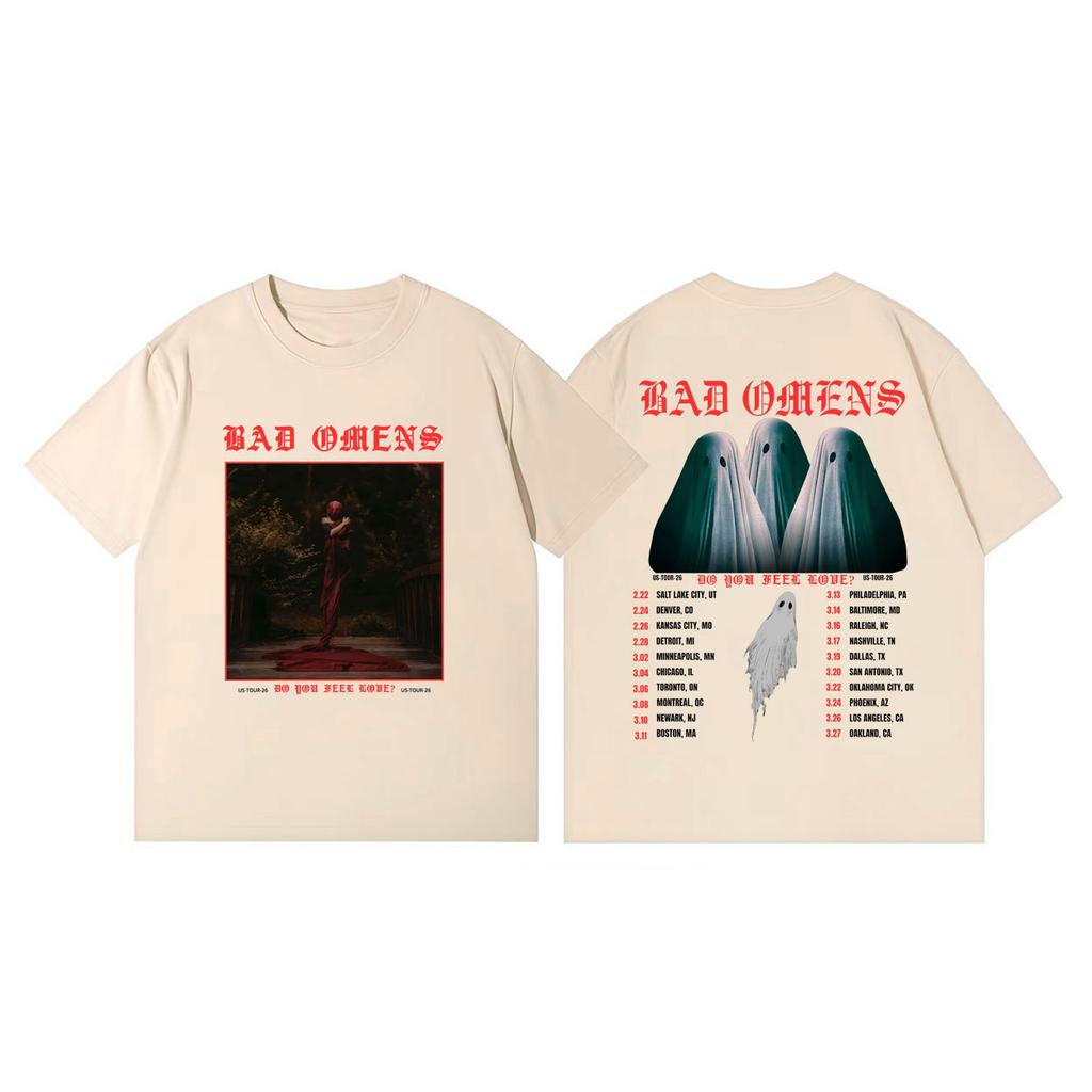Bad Omens Do You Feel Love Tour 2026 Graphic T Shirts Gothic Vintage Short Sleeve T Shirt Men Women Fashion Casual Loose Tshirt