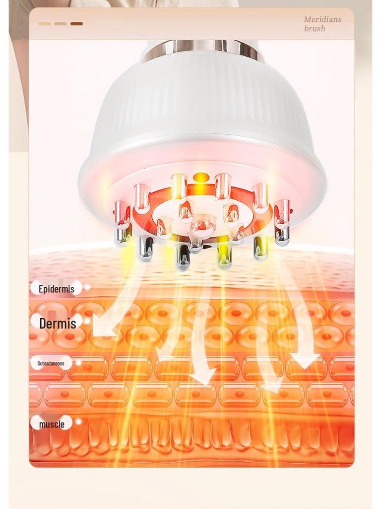 Беспроводной нагревающий массажер для похудения живота с вибрацией всего тела и электрической щеткой для прочистки меридианов