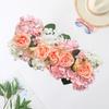Artificial Rose Beautiful Realistic with Green Leaves Artificial Rose Wedding Iron Arch Artificial Rose Row Decor Fake Flower
