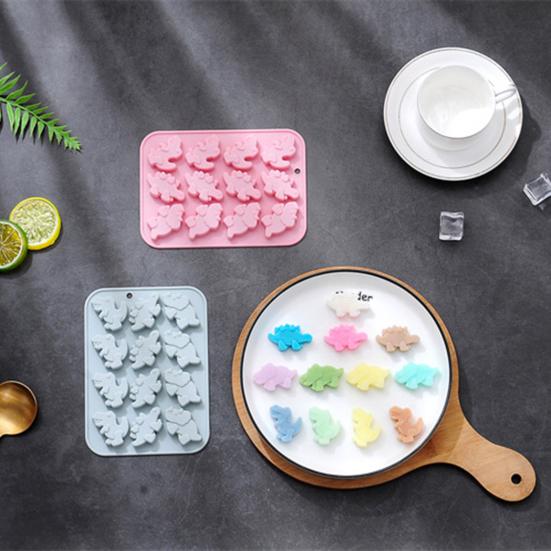 Форма для льда Силиконовый лоток 12 ячеек 3 формы динозавра Пищевой гибкий ледогенератор Шоколадные кубики льда Форма для приготовления торта