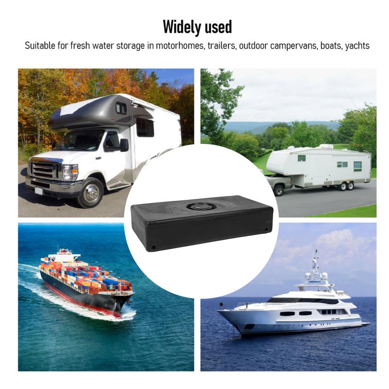 Water Container 8 Gallons Resistance Black RV Water Holding 26 X 13.4 X 5.5in LLDPE for Boats for Campers