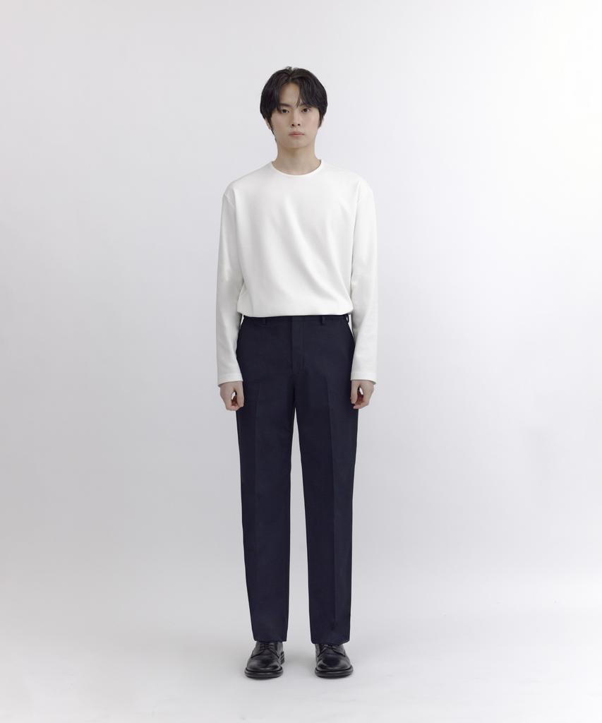 NONBLANK [Saint Year] Semi-Wide Fit Slacks_Dark Navy