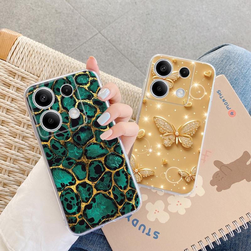 Мягкий прозрачный силиконовый чехол Leopard для Xiaomi Redmi Note 13 14T 15 Samsung A55 A35 S24 FE S25 iPhone Huawei Honor 200 Camera Защитный противоударный чехол