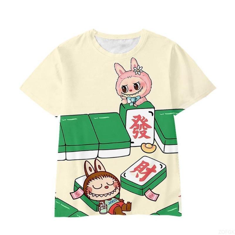 Labu Children's T-shirt, Boys and Girls' Short Sleeved Student Cartoon 3D Clothes Printed Trendy Top