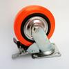 Прочное желтое полиуретановое поворотное колесо с защитой от наматывания для промышленного использования