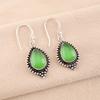 Натуральный зеленый камень 'кошачий глаз', ювелирные изделия из серебра 925 пробы, ручная работа, серьги 1,6" EE-164-41
