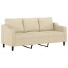 3 Piece Sofa Set with Cushions Cream Fabric