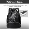 Sports Drawstring Backpack Bag with Shoes Compartment Wet Proof Pocket for Women Men Large Capacity String Swim Gym Sackpack Bag