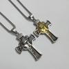 Винтажное хип-хоп ожерелье из нержавеющей стали с портретным крестом для мужчин, кулон из титановой стали, индивидуальный стиль в стиле панк, для молодых парней, вера, ювелирные изделия, аксессуары