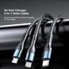 3 In 1 120W 6A Type C Super Fast Charging Cable For iPhone 14 13 12 11 X Pro Max Micro USB Type-C Phone Charger USBC Data Cable