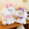 Cute Dog Doll with Bow Puppy Plush Toy Creative Princess Teddy Dog Doll Rag Doll Girl